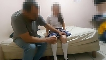 Mexican Schoolgirl And Neighbor Share A Gift And Have Sex With Each Other In Homemade Video