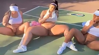 Threesome With Tennis-Loving Slut Who Ejaculates