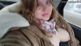 Fatty With Big Boobs Pleasures Herself In A Taxi