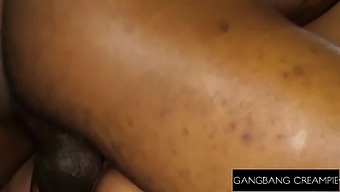 Ebony Beauty Gets Filled With Hot Cum After Intense Gangbang