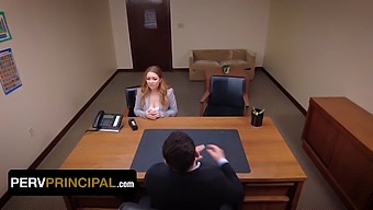 Kira Fox Visits Principal Green'S Office Due To A Conflict Involving His Stepdaughter