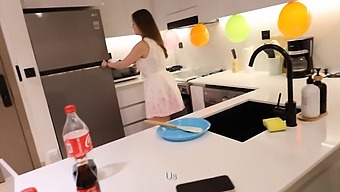 I Had A Hot Blowjob From My Friend’s Mom In The Kitchen After His Birthday.